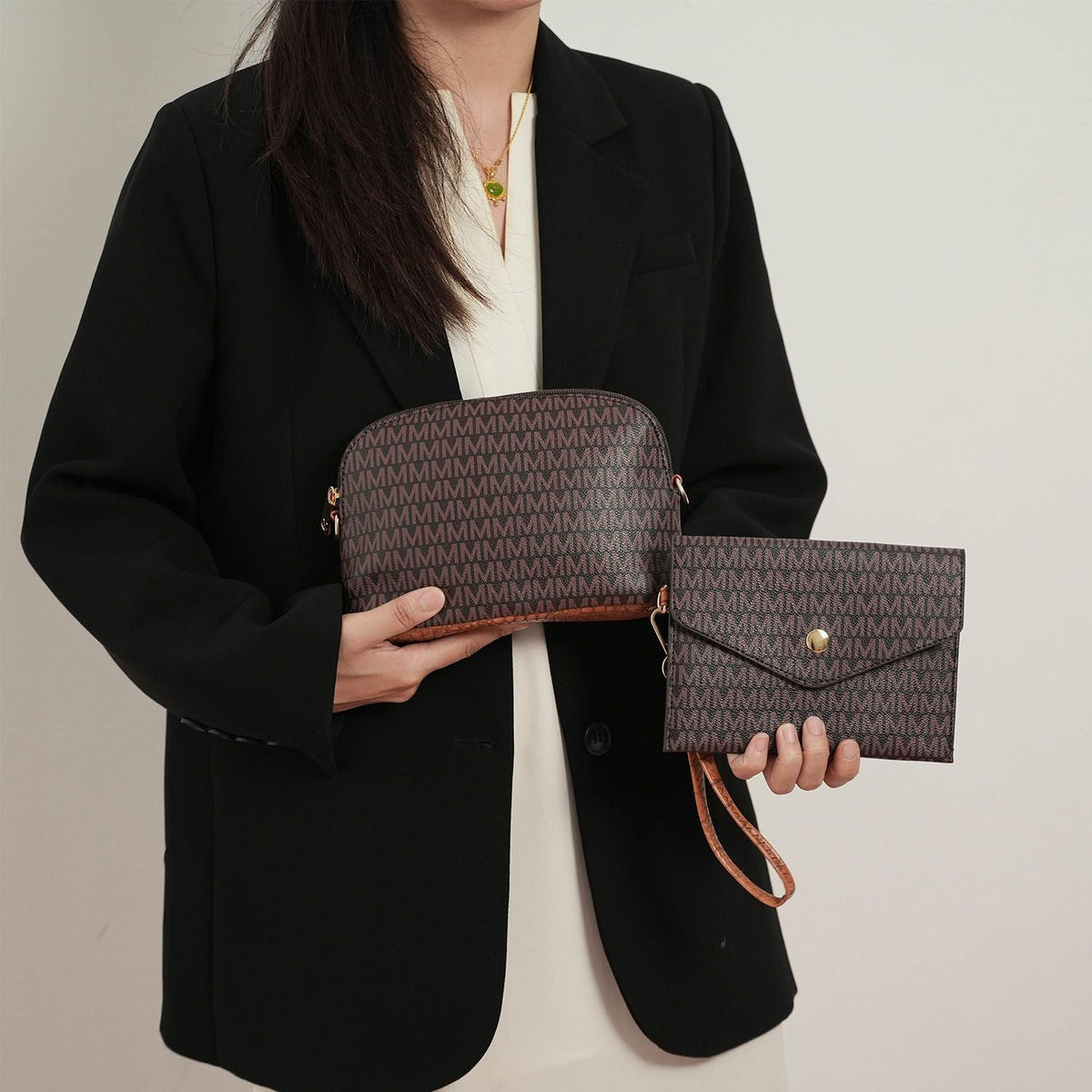 MKF Collection Lippa M Signature Crocodile embossed Vegan Leather Women Tote Bag, Mini Tote Bag, Pouch and Wallet by Mia K