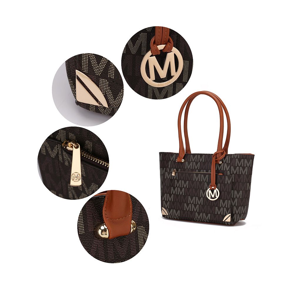 MKF Collection Lady II M Signature Large Tote, Small Tote & Wallet Set, Stylish Womens Handbag M Design by Mia K
