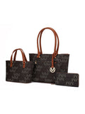 MKF Collection Lady II M Signature Large Tote, Small Tote & Wallet Set, Stylish Womens Handbag M Design by Mia K