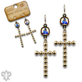 Gold cross earring with crystals from Swarovski®- LC