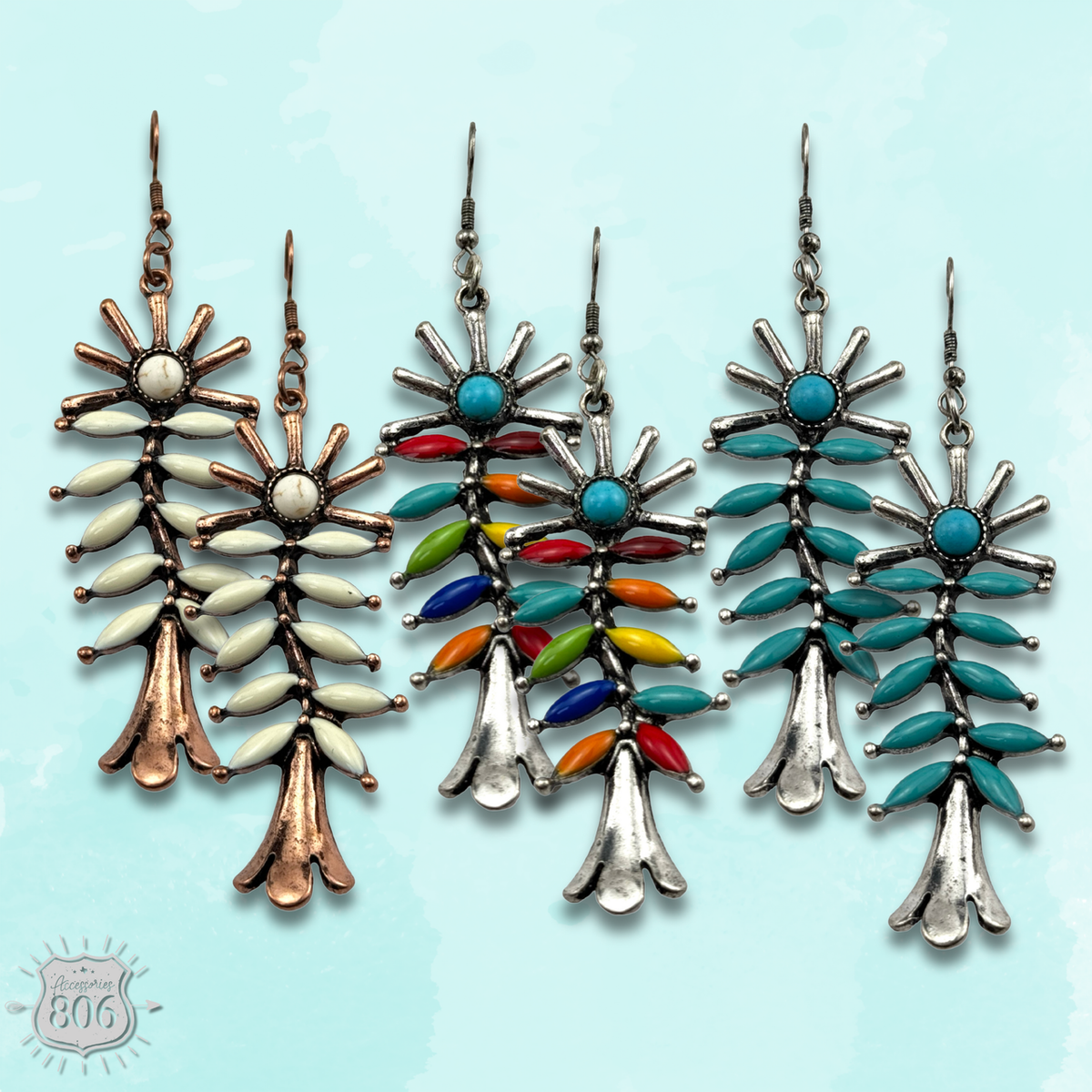 Southwest flower earring - LC