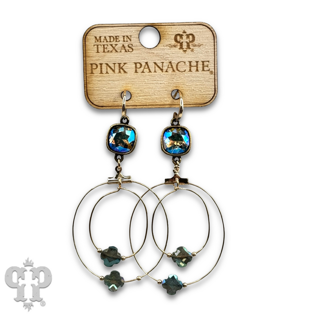 Faceted clover bead earring with crystals from Swarovski®