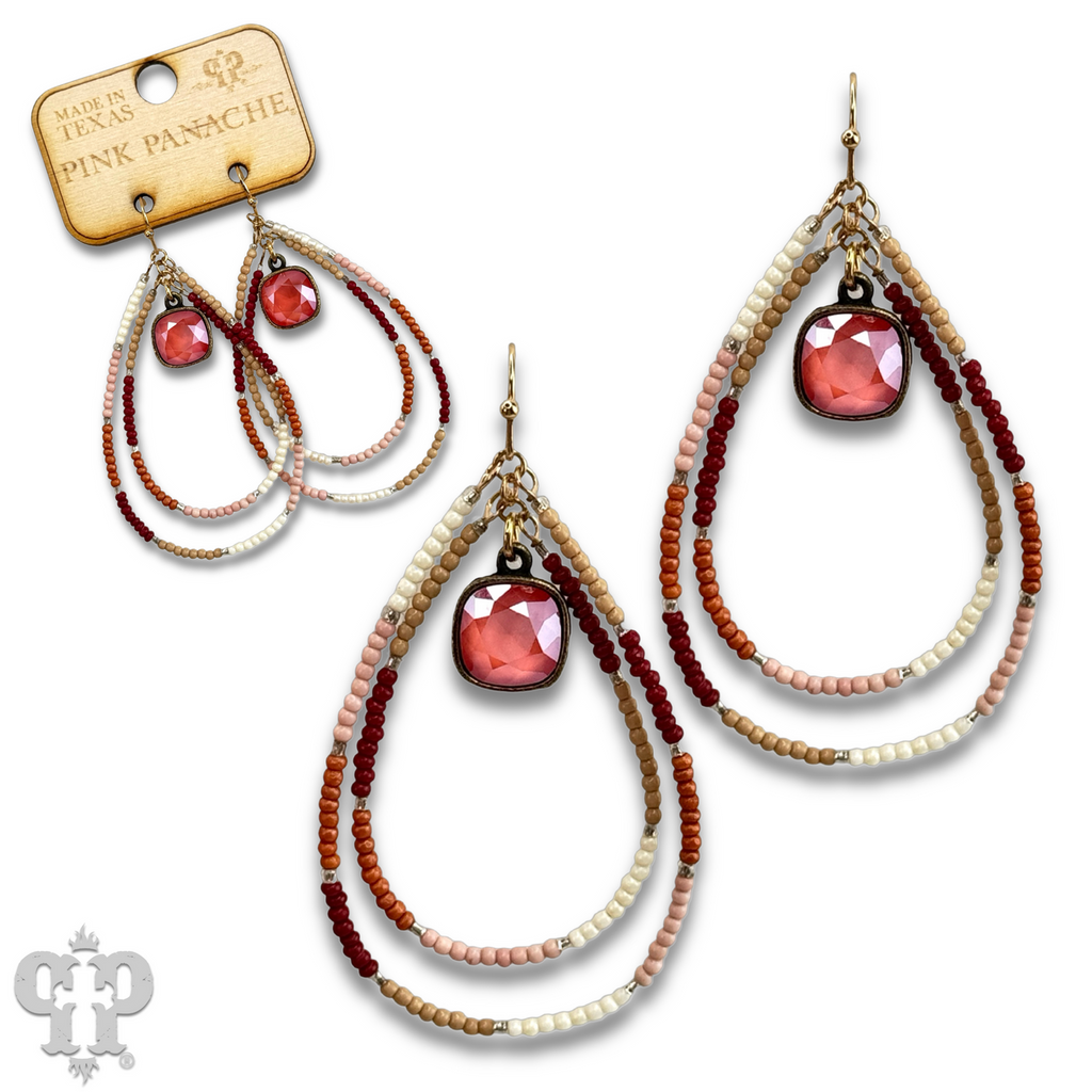 Double seed bead teardrop with crystals from Swarovski® - last call