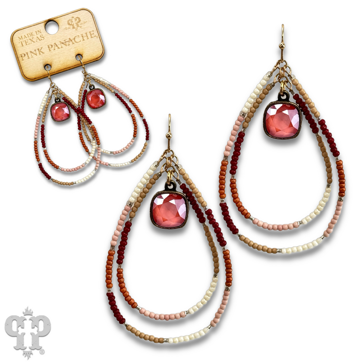 Double seed bead teardrop with crystals from Swarovski® - last call