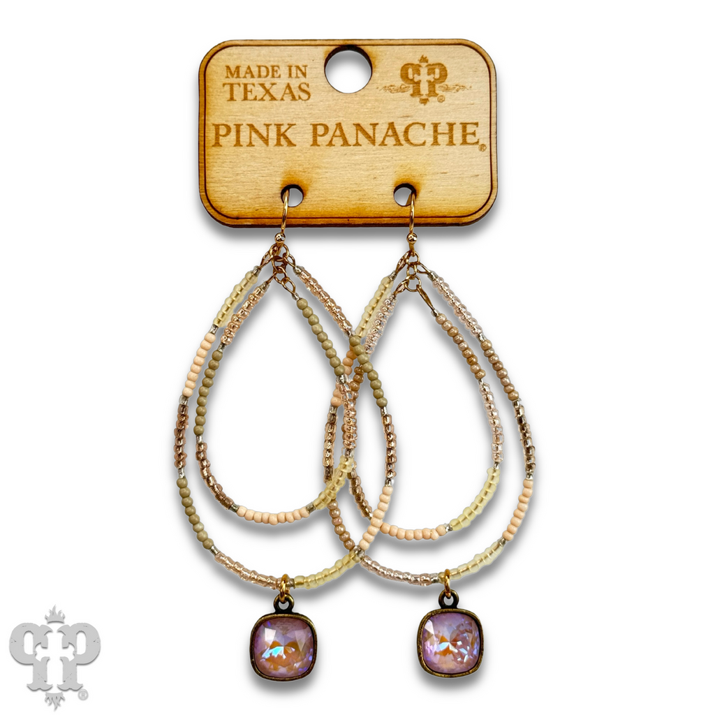 Double seed bead teardrop with crystals from Swarovski® - last call