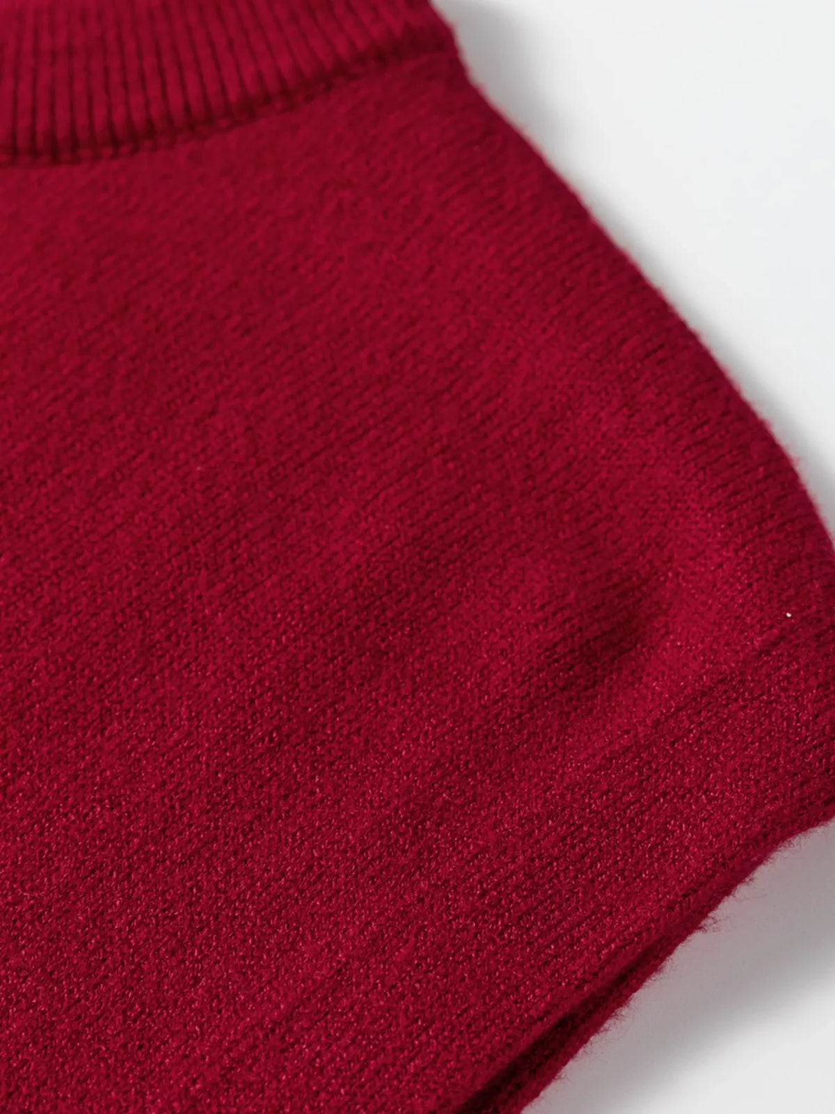 Solid Color Crew Neck Knit Cap Sleeve Sweater