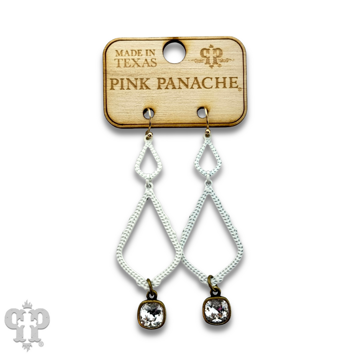 White Crystal Doble Teadrop Earring