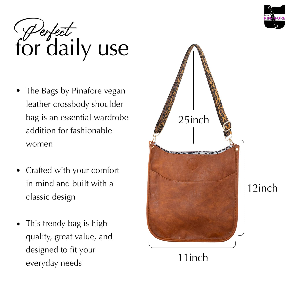 Buy 1, Get 1 FREE Vegan Leather Crossbody Bag w/ Interchangeable Strap — 7 Colors — Buy 1, Get 1 FREE