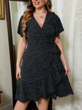 Polka Dot Flutter Sleeve Mini Dress