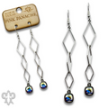 Silver diamond drop earring with Austrian crystal - LC