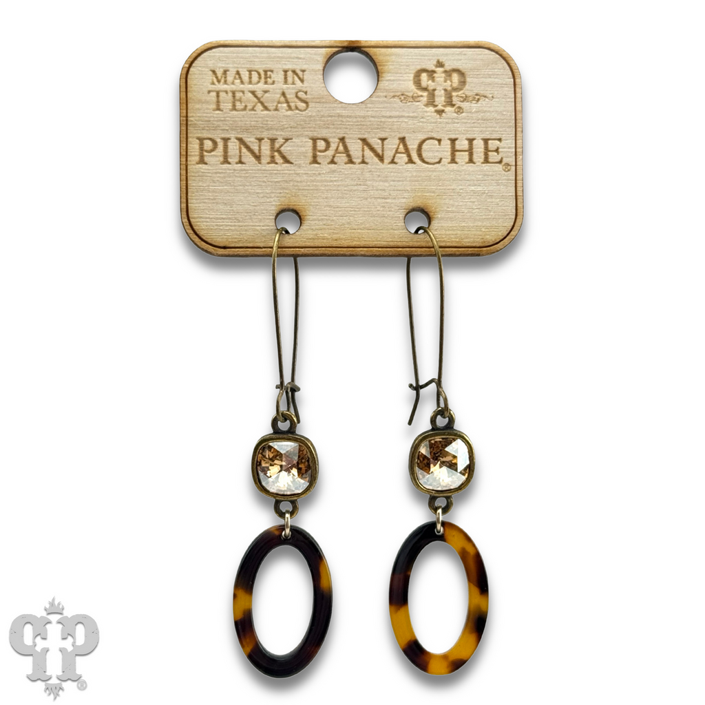 Tortoise Oval Crysta Earrings