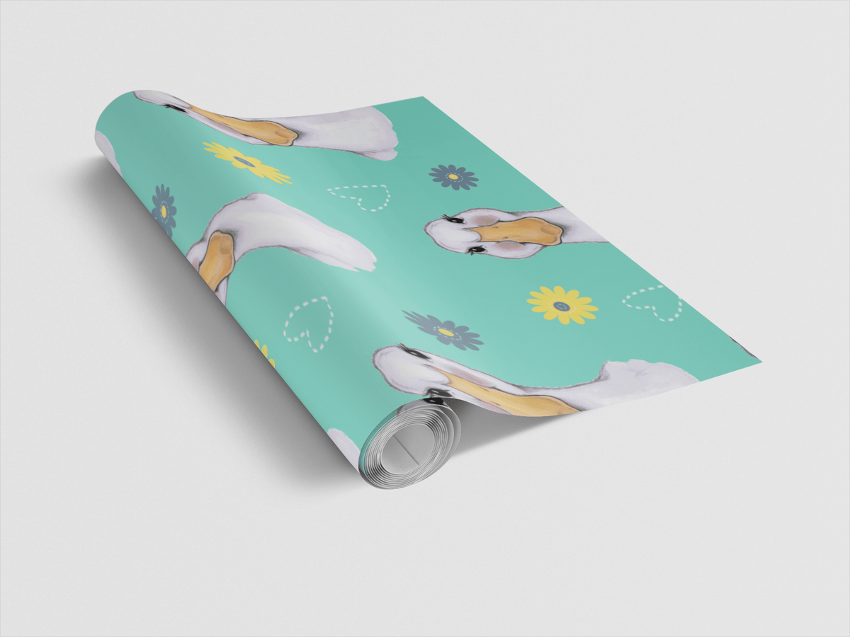 Duck Duck Daisy Wrapping Paper | Michelle Gilsey | Artist Corner
