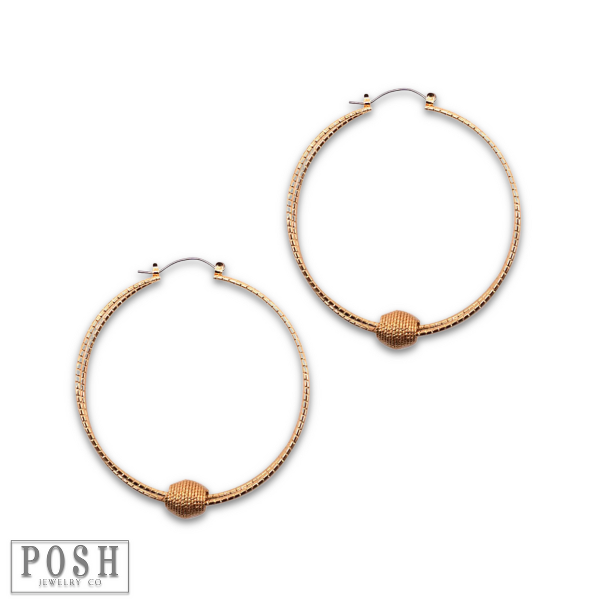 Textured circle and floating charm earring, last call