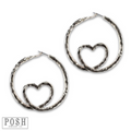 Twisted heart hoop earring - LC