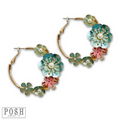 Metallic flower hoop earring, last call