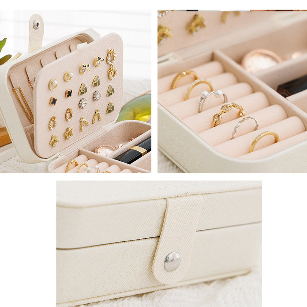 Small Jewelry Organizer Box Travel Case for Rings and Earrings