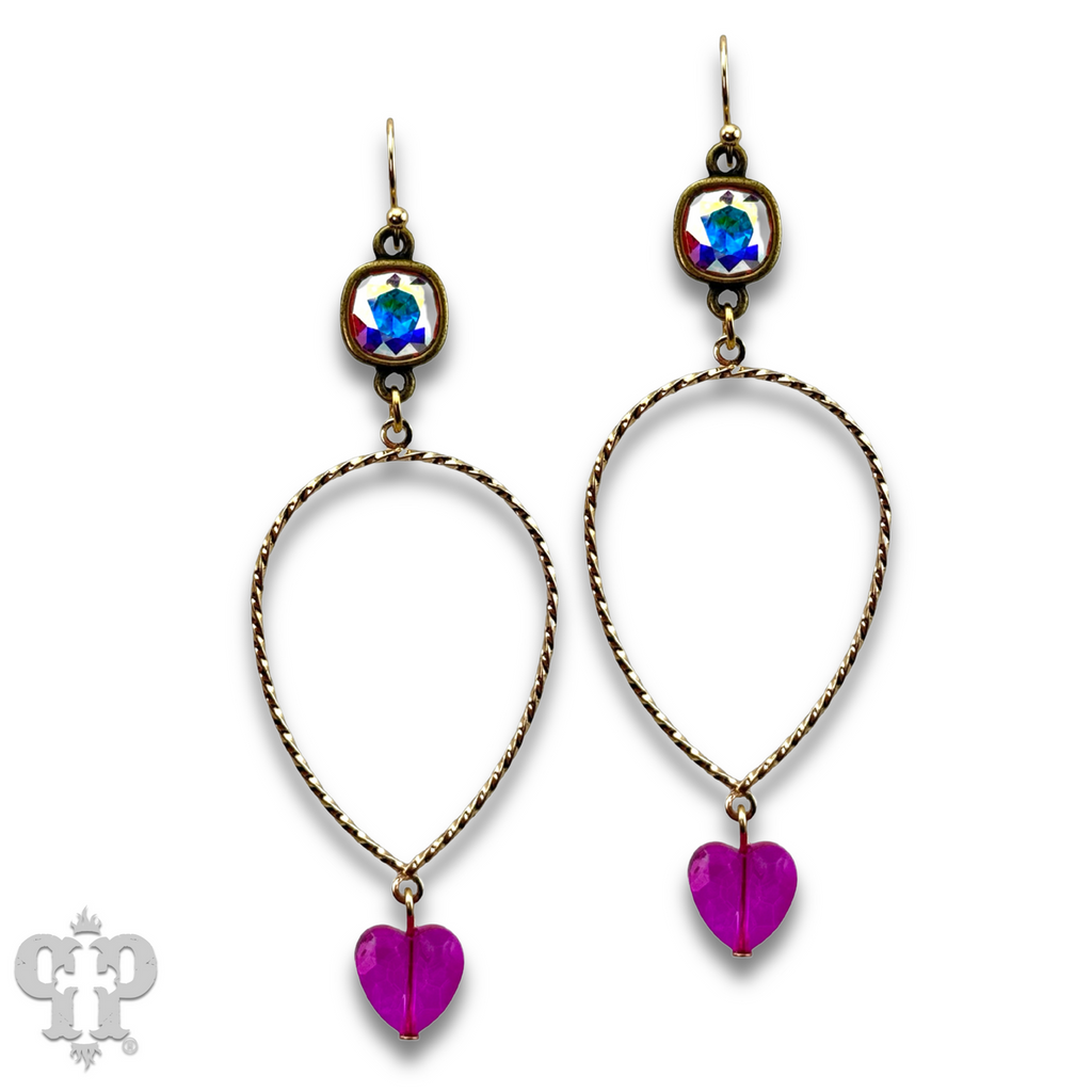 Crystal heart teardrop earring  with crystals from Swarovski®- LC