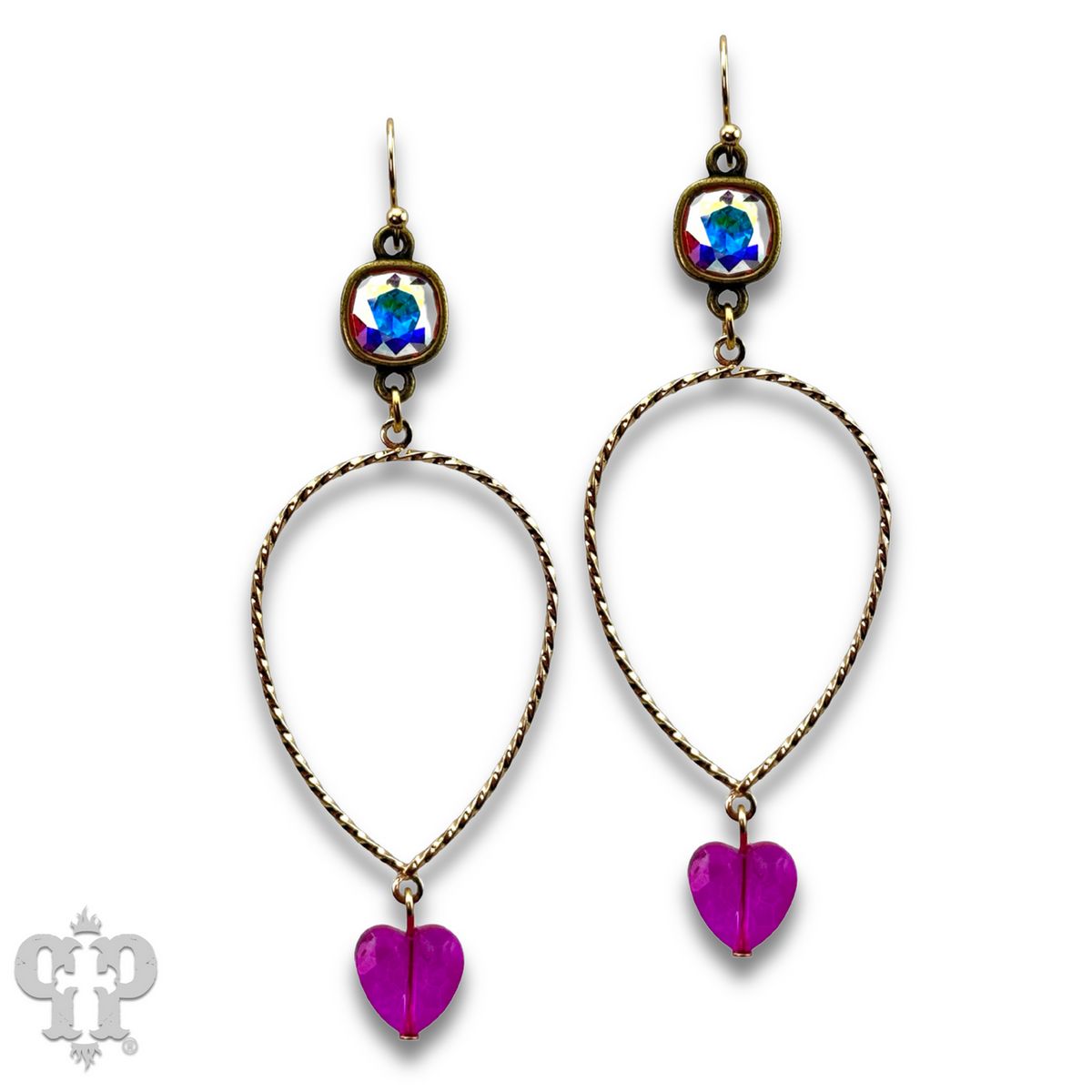 Crystal heart teardrop earring  with crystals from Swarovski®- LC