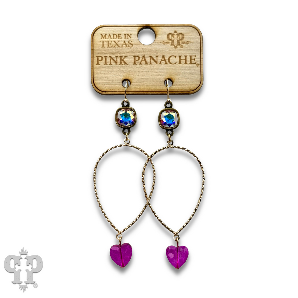 Crystal heart teardrop earring  with crystals from Swarovski®- LC
