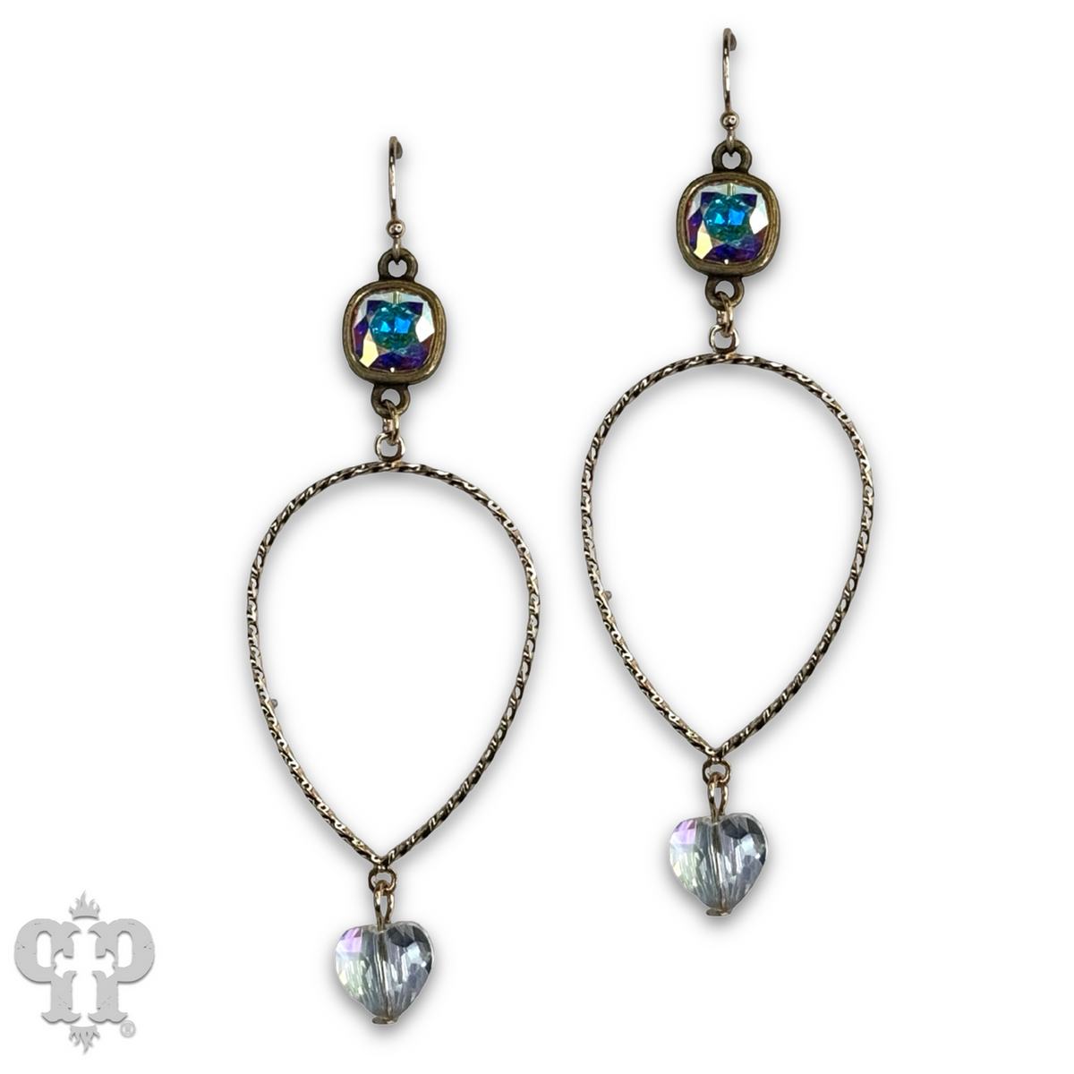 Crystal heart teardrop earring  with crystals from Swarovski®- LC