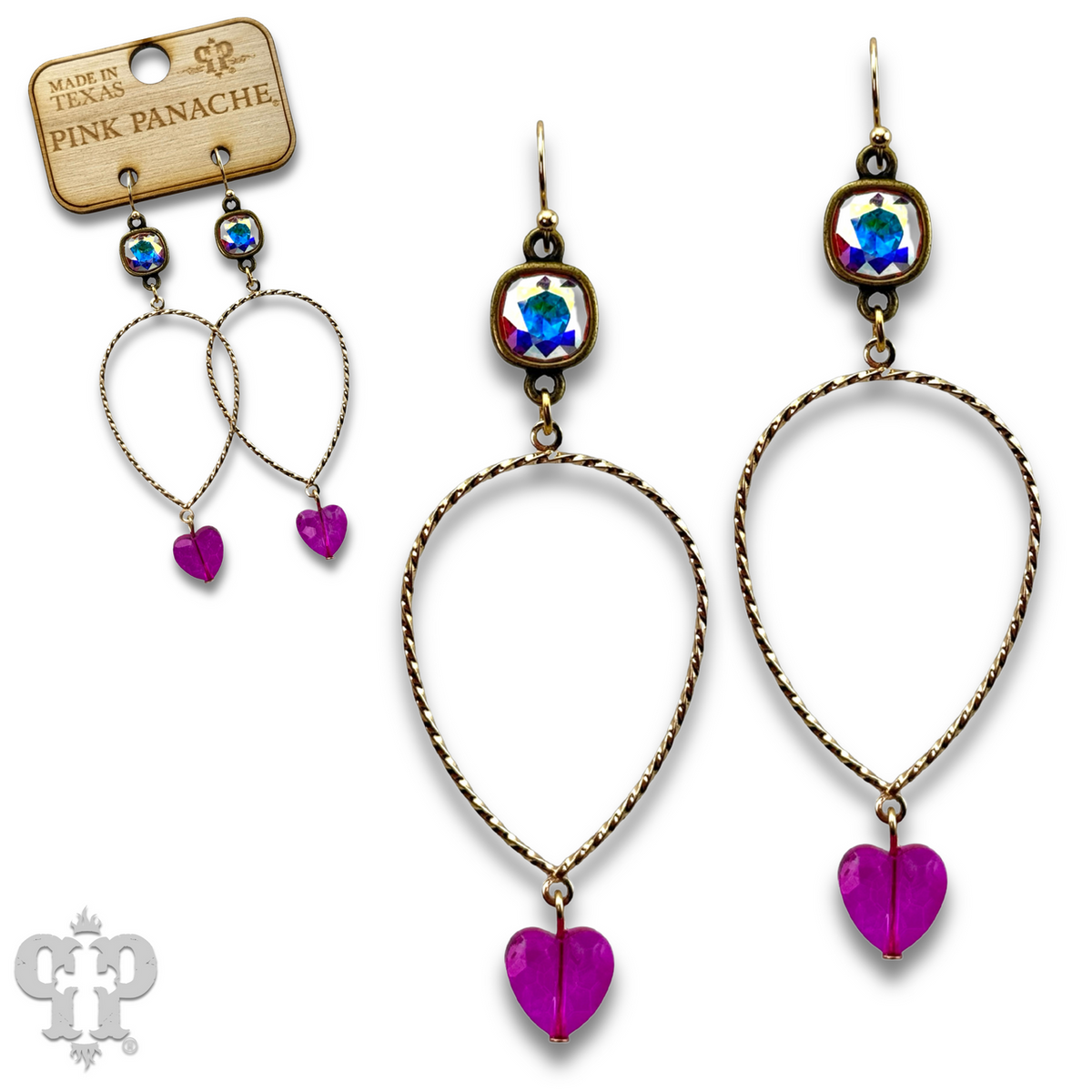 Crystal heart teardrop earring  with crystals from Swarovski®- LC